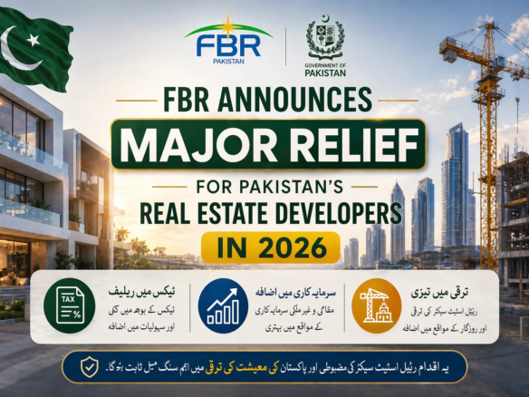 Tax relief policy for real estate developers by FBR