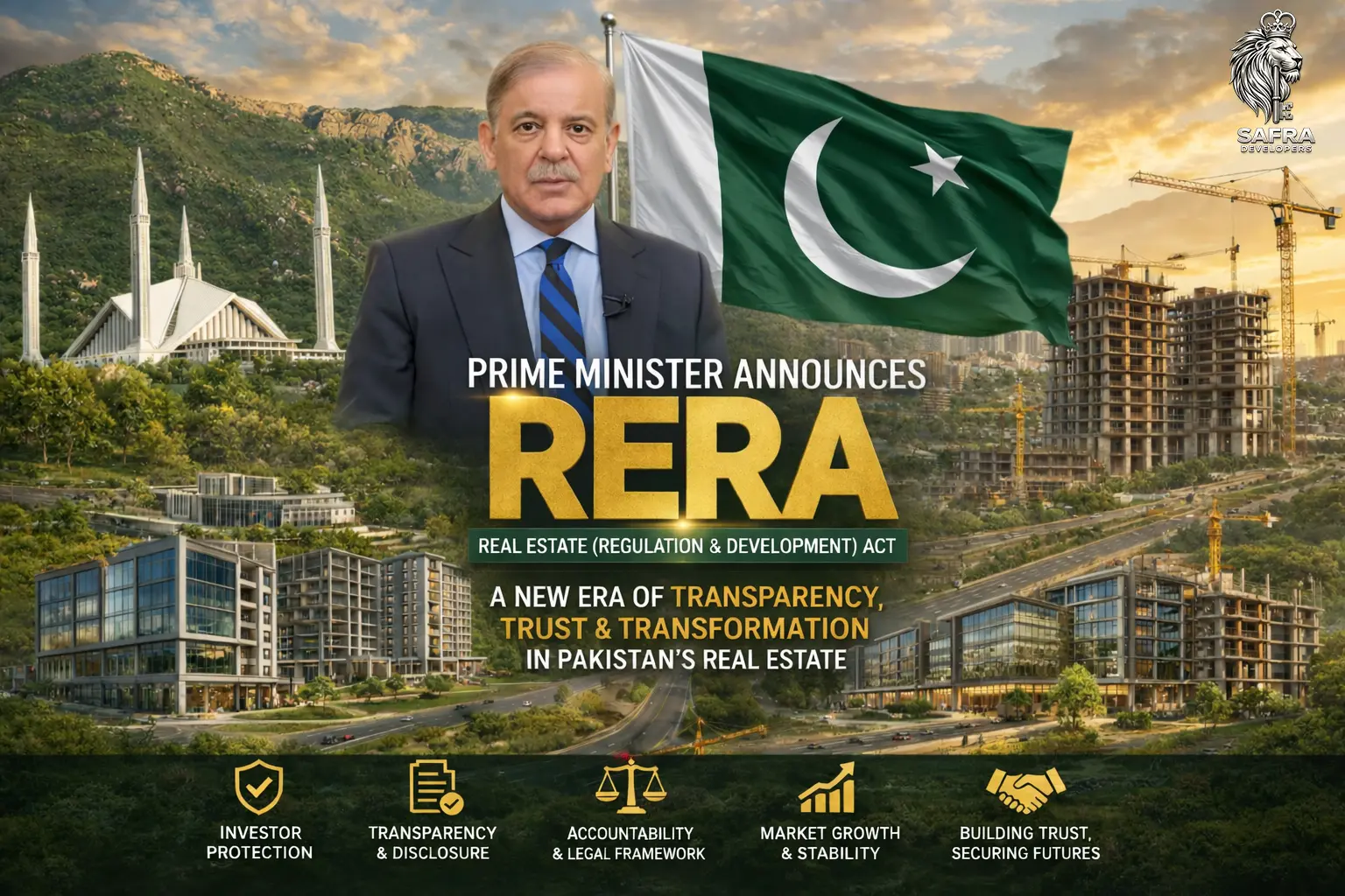 RERA announced by PM Pakistan