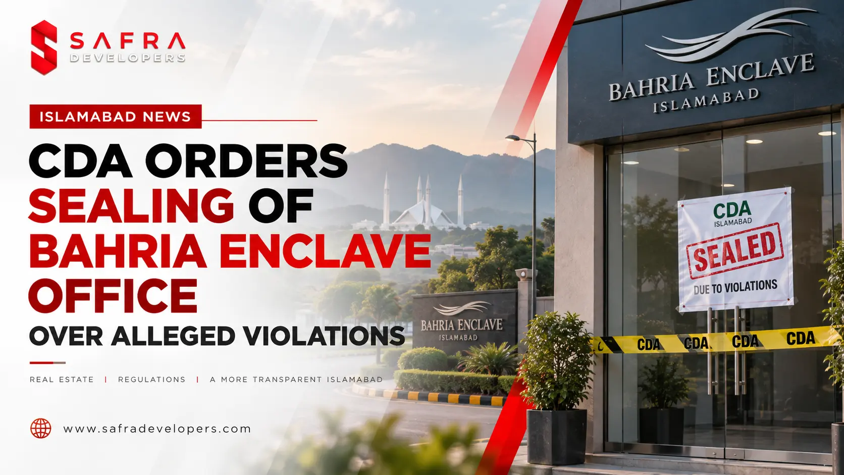bahria enclave office sealed by cda